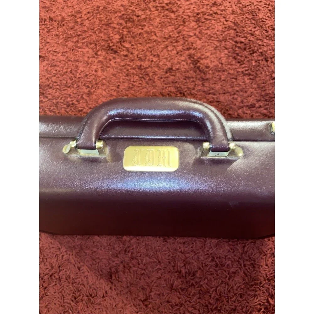 Burgundy Leather Briefcase w/ Combination Lock Executive Business Attache Case